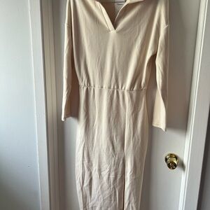 Elegant Cream Midi Dress